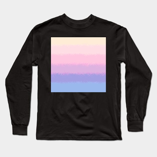 Pencil Strokes Of Pastel Yellow, Pinks and Blue Long Sleeve T-Shirt by Peaceful Space AS